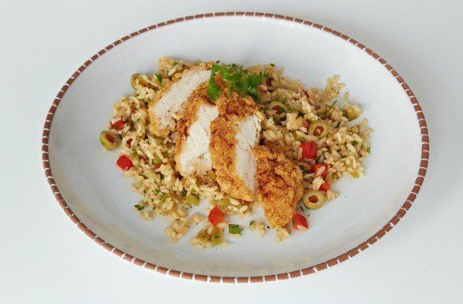 Arroz con Crunchy Pollo