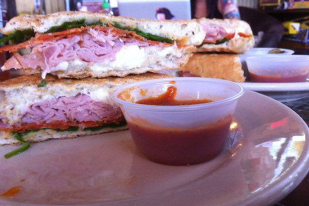 The Dwight Howard Pizza Panini — Dwight Howard (Orlando Magic), Drunken Monkey Coffee Bar, Orlando, Fla.