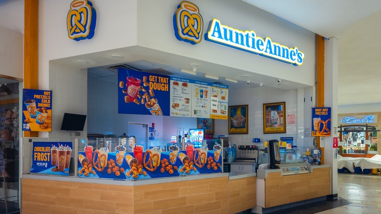 Auntie Anne's storefront in mall