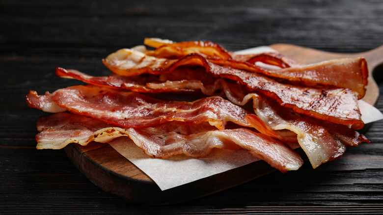 Bacon on parchment sheet