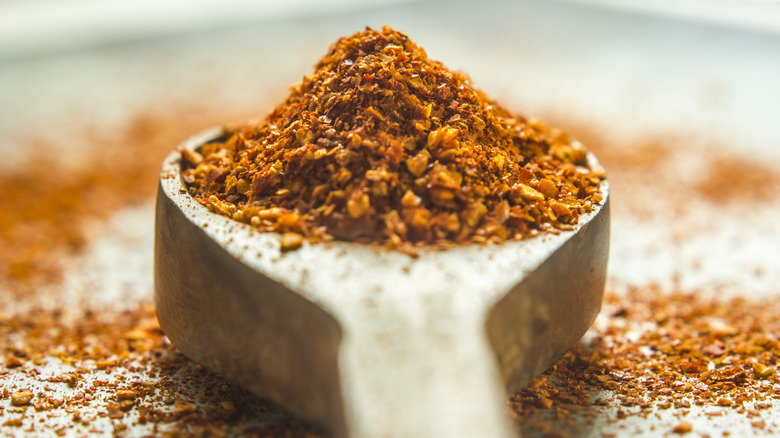 Chili powder on a spoon