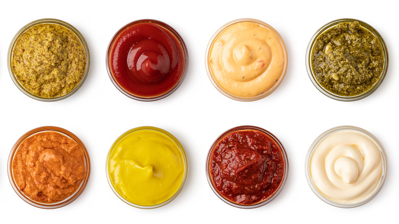 bowls of sauces