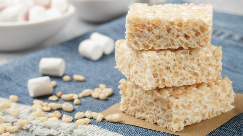 stack of Rice Krispie treats