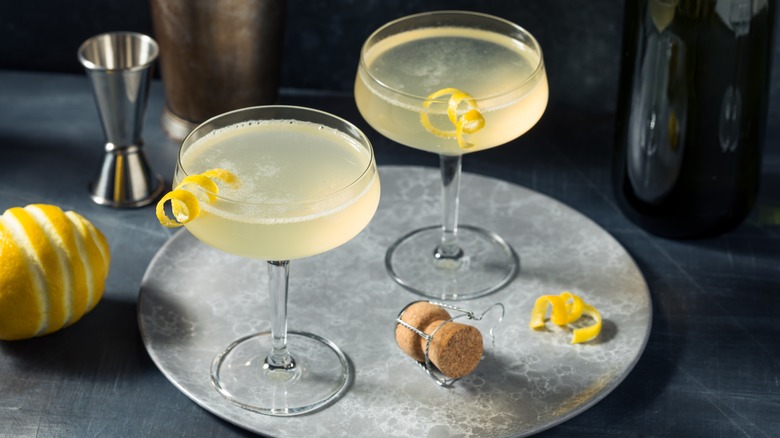 two French 75 cocktails