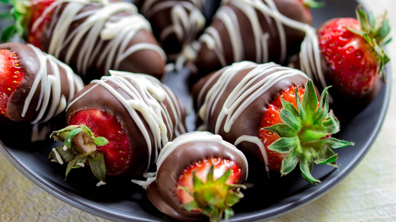 Strawberries dipped in chocolate