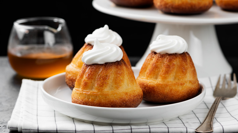 Trays of baba au rhum