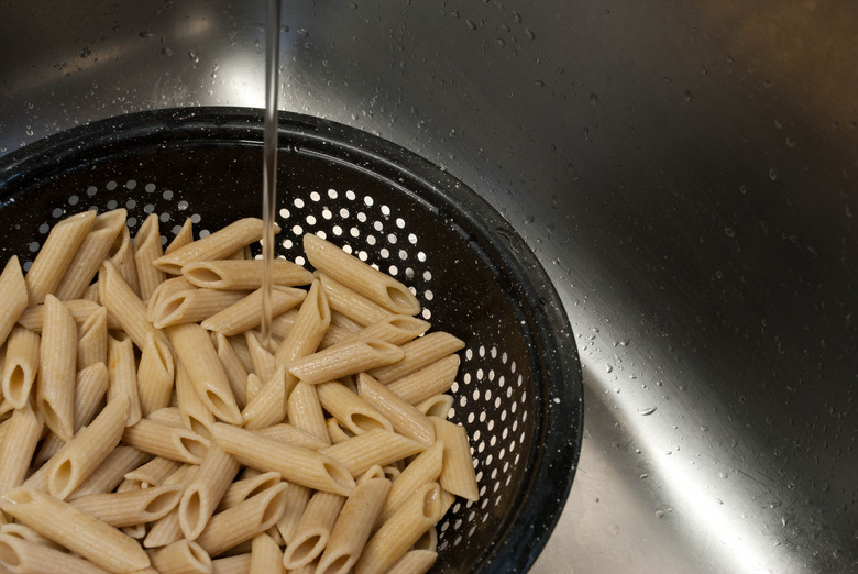 You rinse pasta after cooking