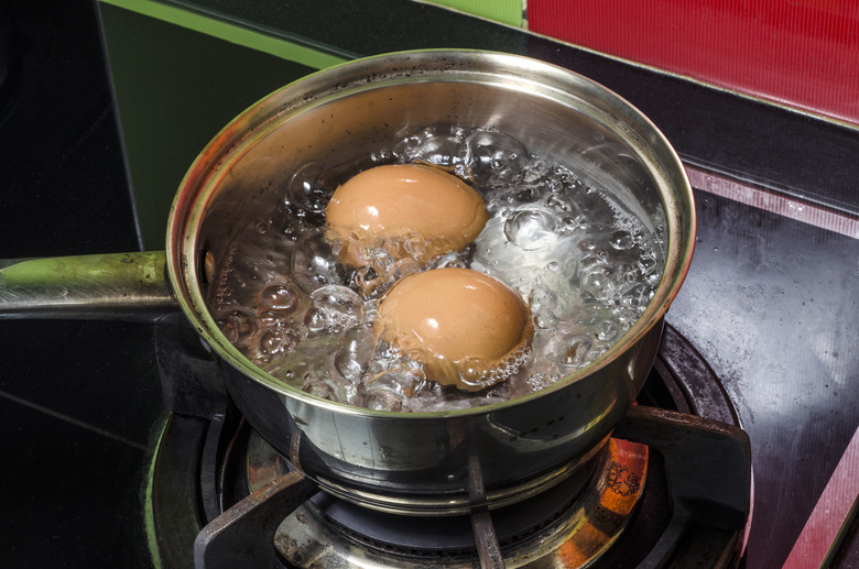 You hard-boil fresh eggs