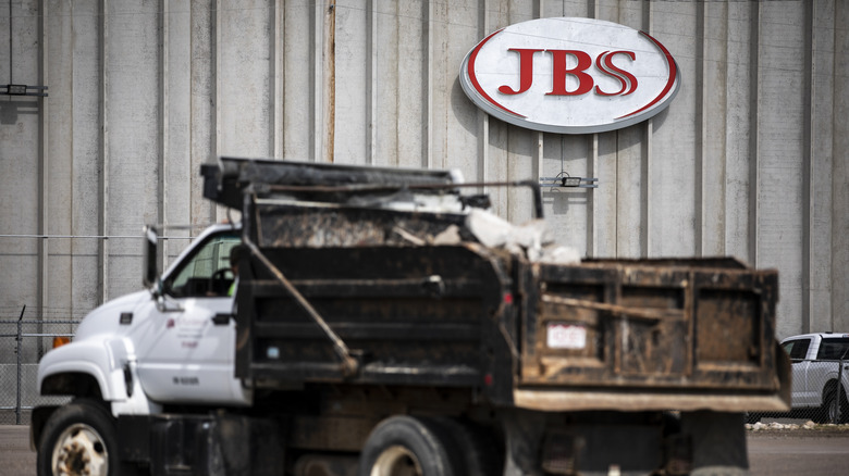 Truck outside JBS plant