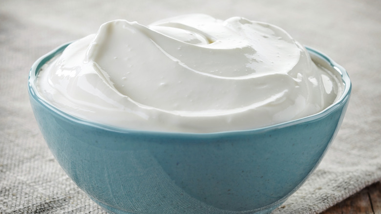 Bowl of sour cream