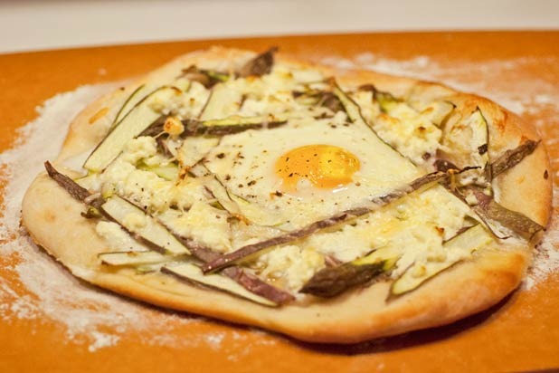 4. Egg, Asparagus, and Ricotta Pizza