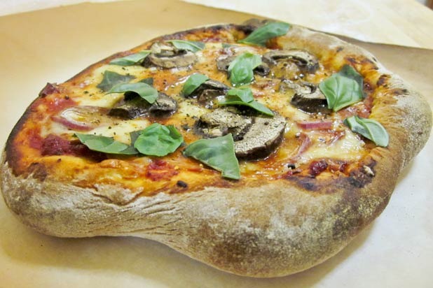 5. Mushroom Pizza with Gouda, Shallot, and Basil