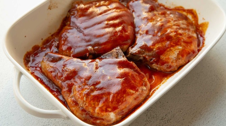 pork chops in pan