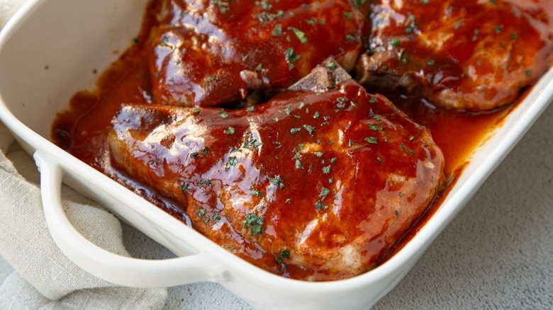 pork chops in pan