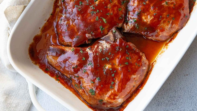 pork chops in pan