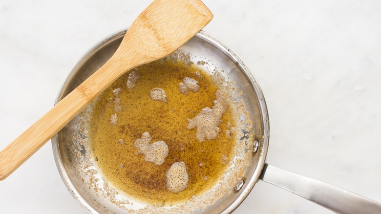 Pan of brown butter