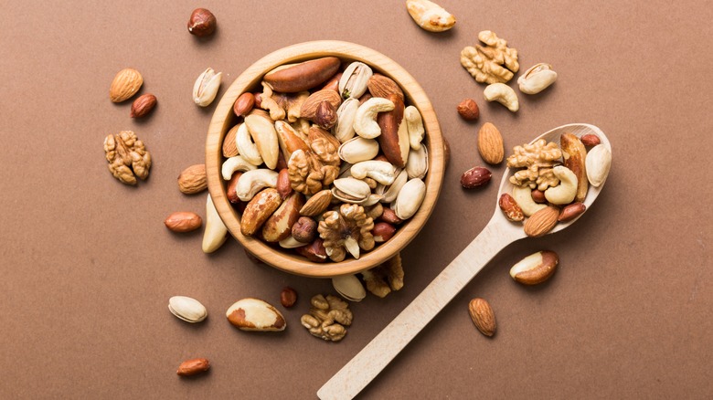 Assorted nuts in a bowl