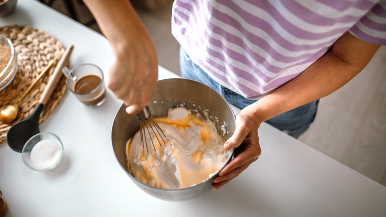 mixing ingredients in bowl