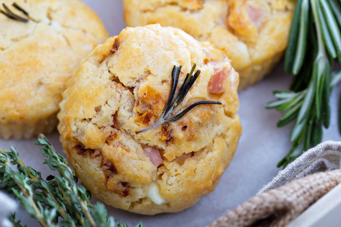 Ham and Cheese Beer Bread Muffins