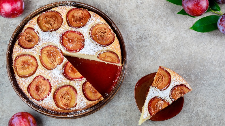 German Pflamenkuchen dessert on countertop