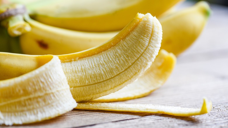 Peeled bananas