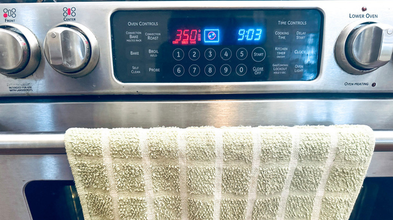 oven set to 350 F