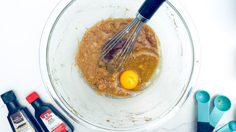 egg yolk in sugar mixture