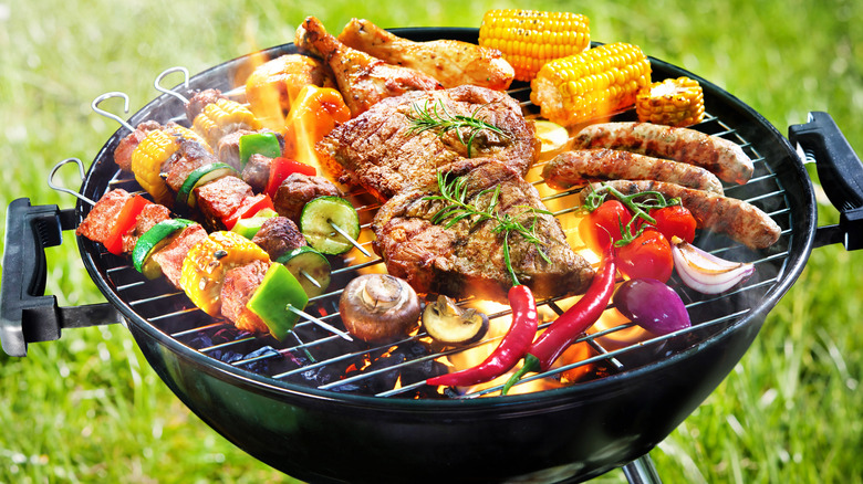 assorted barbecue on outdoor grill