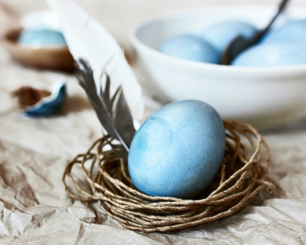 Blueberry Boiled Easter Eggs