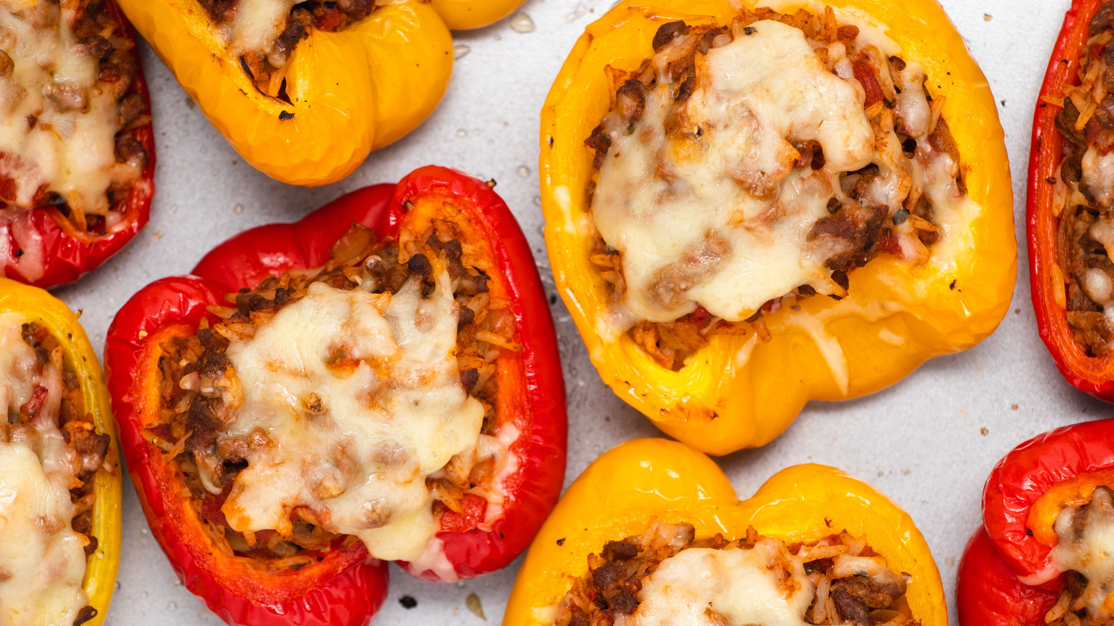 Beef And Cheddar Stuffed Peppers Recipe