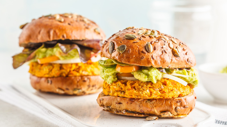 Two pumpkin burgers