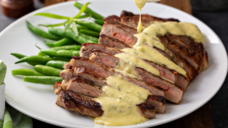 bearnaise sauce on steak