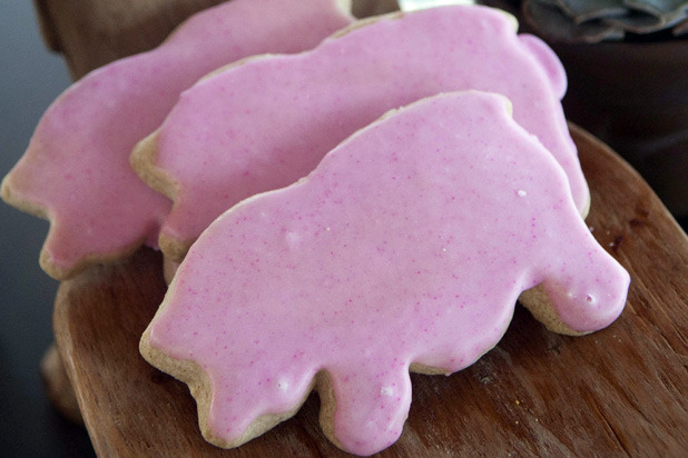 Pink Pig Shortbread Cookies