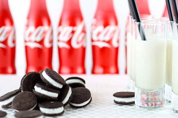 Homemade Oreo Cookies with Cream Filling and Milkshake Shots