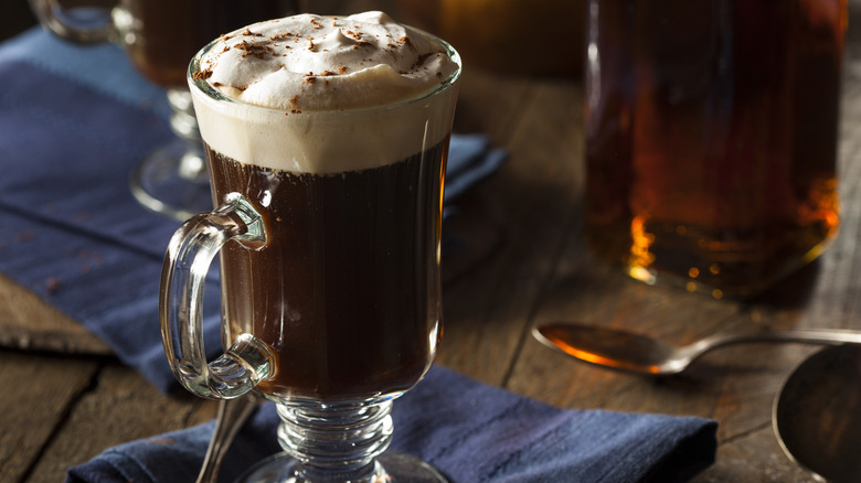 amaro and bourbon spiked coffee