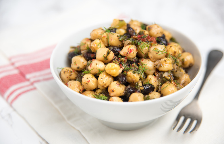 Summer Chickpea Salad With Honey Garlic Lime Vinaigrette