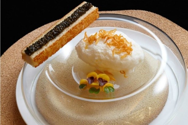 Thierry Marx's Shellfish Mousse with Caviar Crostini at Sur Mesure (Paris)