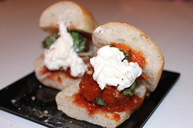 Meatball Sliders with Sunday Sauce and Ricotta