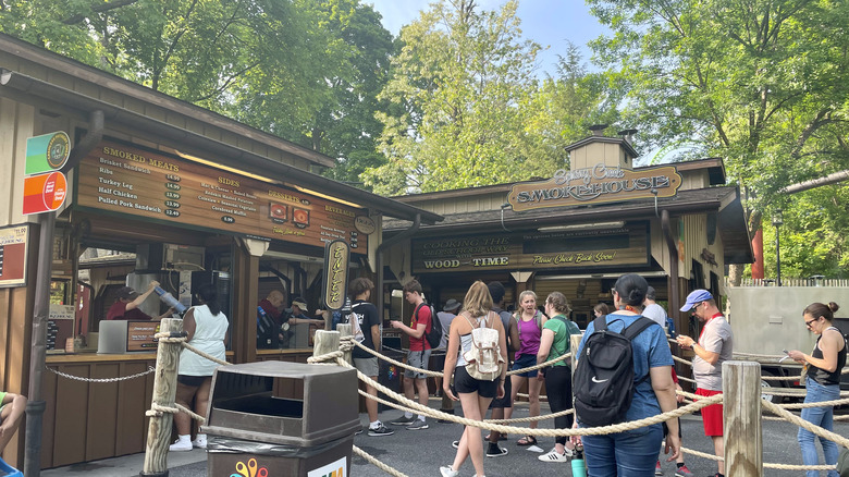 Old timey smokehouse food stall