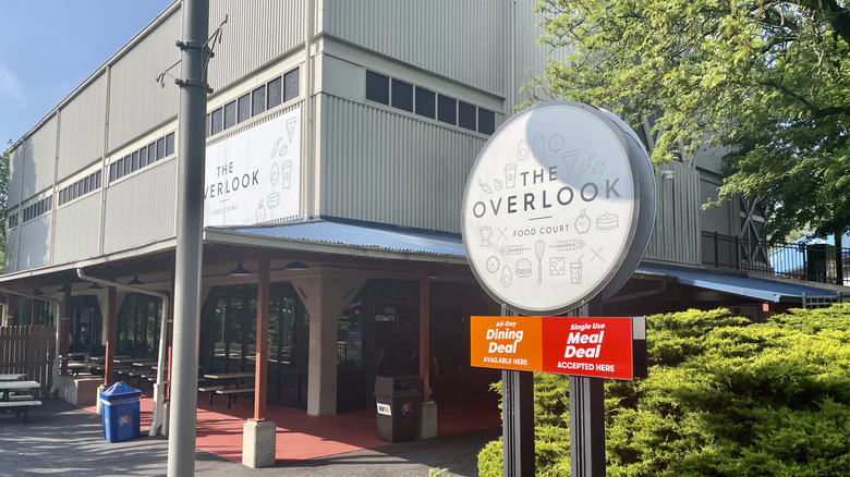 The Overlook sign near building