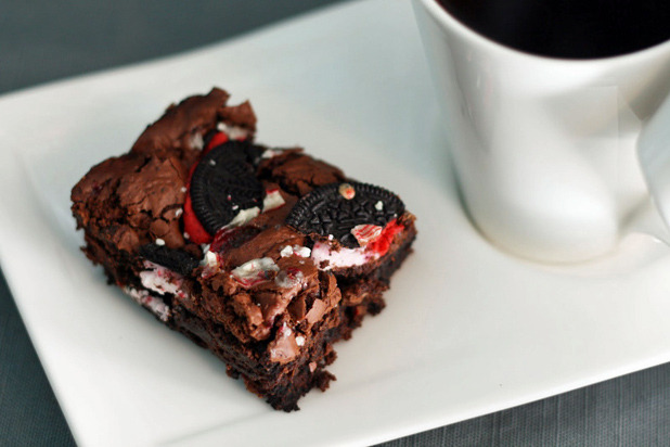 Candy Cane Oreo Brownies