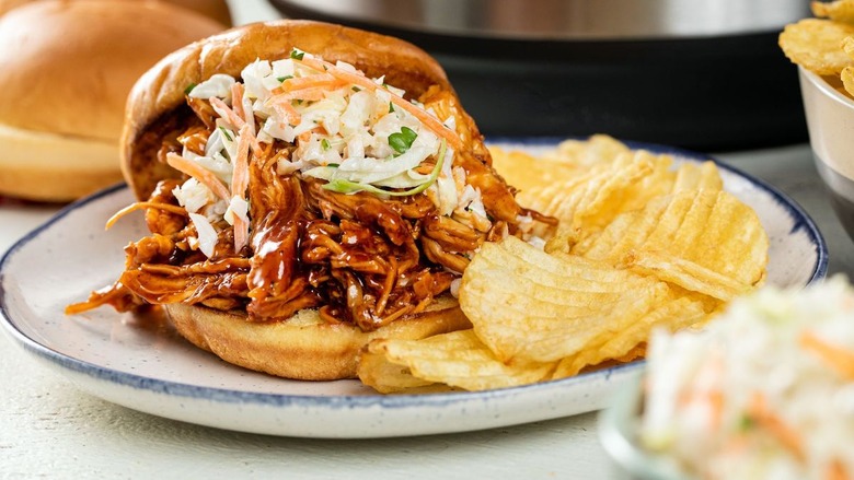 Slow Cooker Sweet and Smoky Pulled Chicken