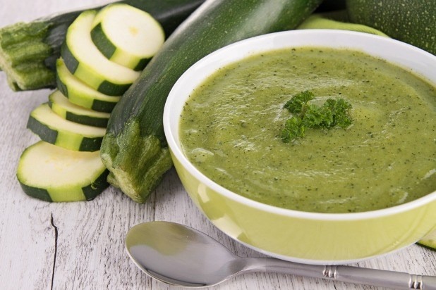 Zucchini Soup with Curry and Mint