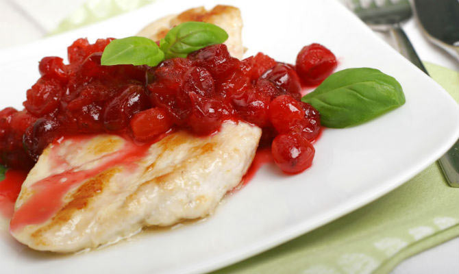 Baked Chicken Topped with Cranberry Sauce Recipe