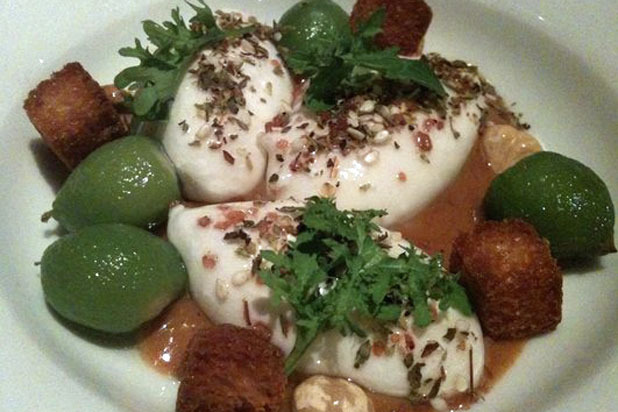 The Bazaar at SLS, Los Angeles: Baby Japanese Peaches with Burrata, $18