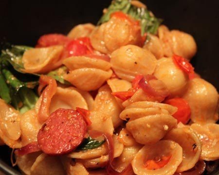 Bison Sausage pasta