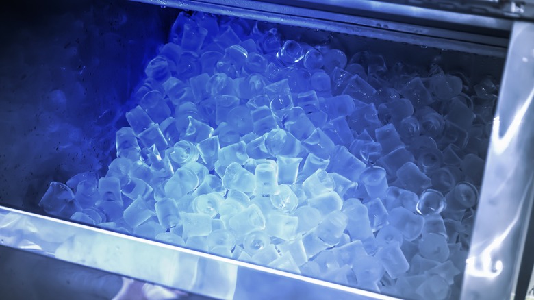 ice machine glowing blue