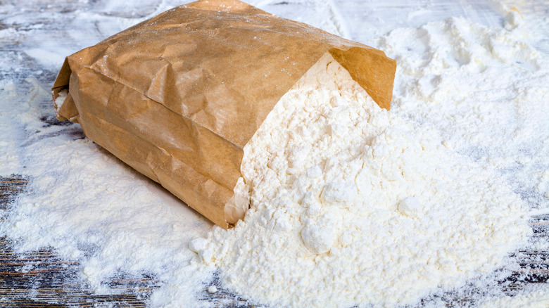 Open bag of flour