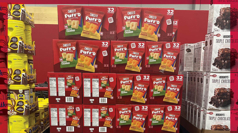 Large Cheez-It boxes on display