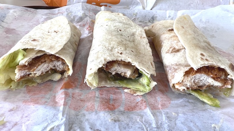 three BK Royal Crispy Wraps